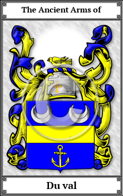 Du val Family Crest Download (JPG)  Book Plated - 150 DPI